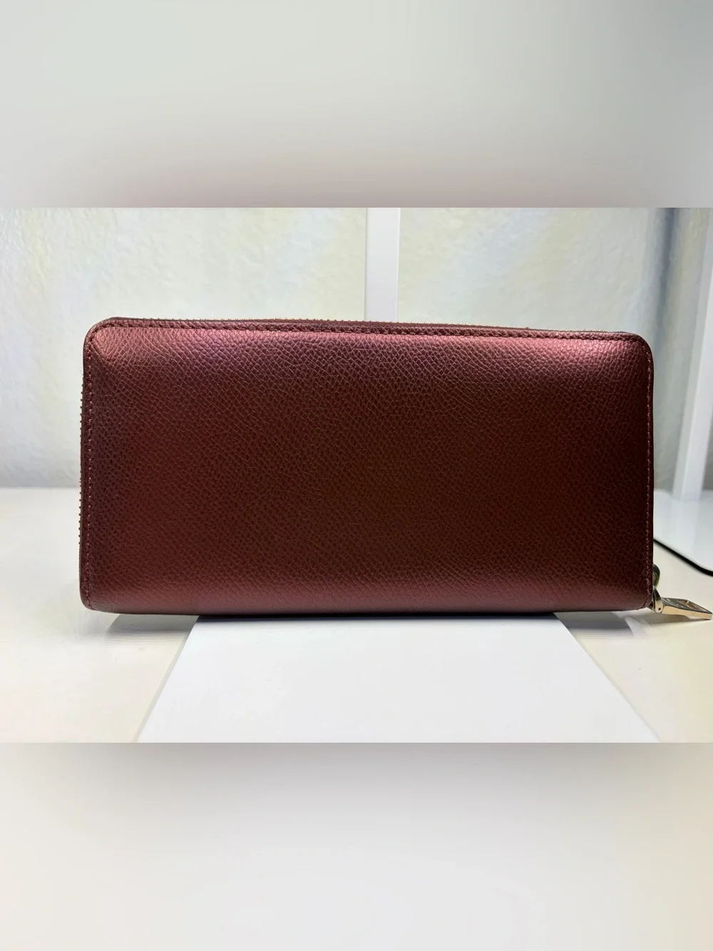 NWOT COACH METALLIC WINE LONG ACCORDION WALLET